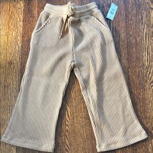 NWT!! Baby Gap Cozy Tan Kids Waffle Knit Pants